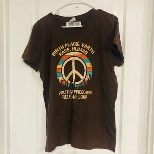 Birthplace Earth Race Human Politics Freedom Religion Love‎ Women's T-Shirt XL